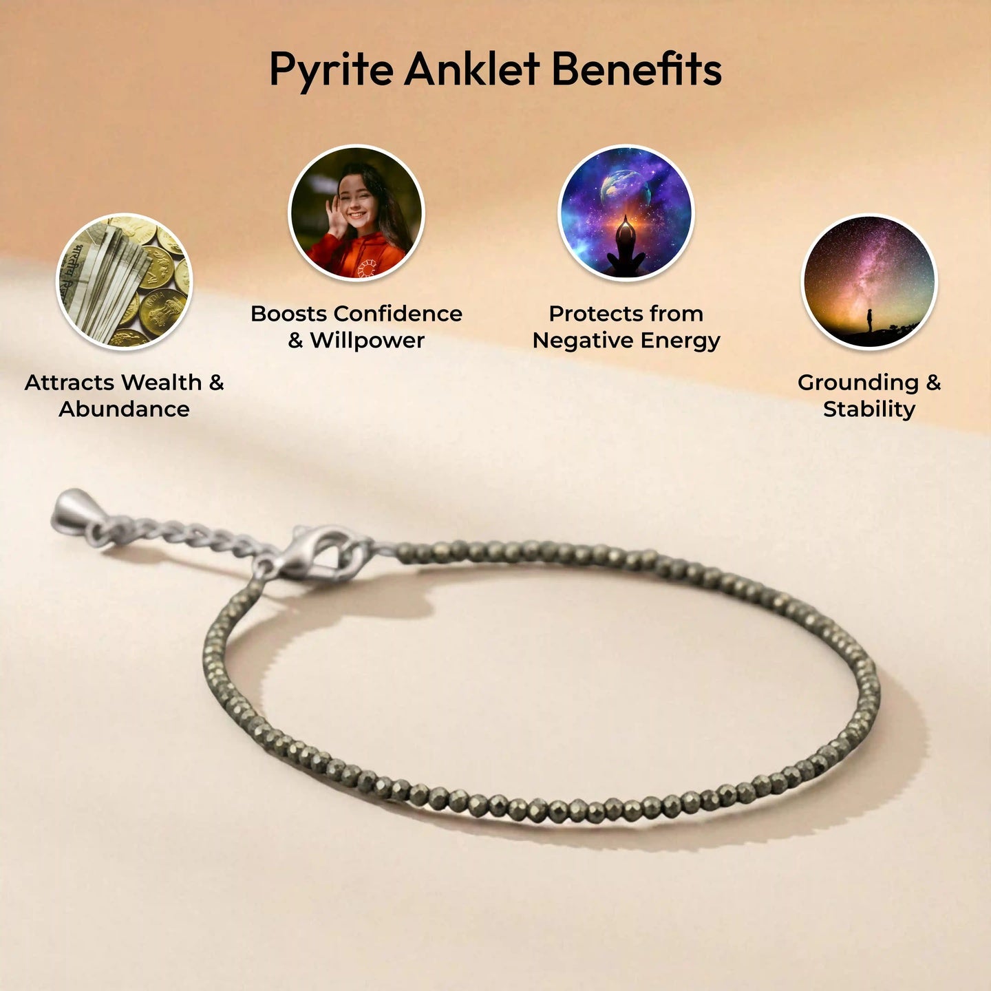 Raw Pyrite Anklet